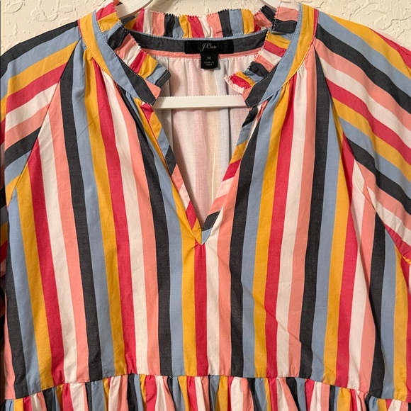 J. Crew Multicolor Striped Tiered Dress - Picture 4 of 9